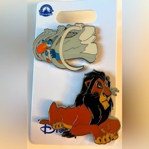 Disney Scar and Zazu from The Lion King - 2 Pin Set - NEW